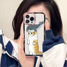 将图片加载到图库查看器，Cute Cat Phone Case For Iphone 11 12 13 Mini Pro Max 14 Pro Max Case Shell Cartoon Patterned Case Cover Soft Clear Cover Flexible Ultra Slim Anti-scratch Bumper Protective Cover For Iphone
