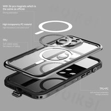 将图片加载到图库查看器，Waterproof Case For iPhone 14 Pro Max 14 Pro iPhone 13 Pro Max Protector Full Body Protective Dustproof Magnetic Phone Case Waterproof 360 Degree All-Round Protection with Built-in Screen Protector Outdoor Transparent  Shockproof Case
