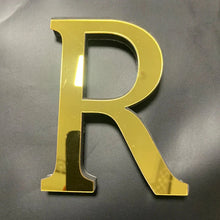 Load image into Gallery viewer, Gold Mirror 3D Letter Wall Stickers – Acrylic Peel &amp; Stick Decor

