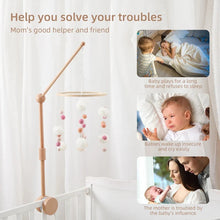 将图片加载到图库查看器，Wooden Baby Rattle Crib Mobile Holder for Newborns
