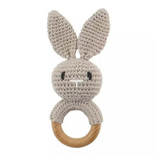 将图片加载到图库查看器，Baby Crochet Rattle Wooden Teether Toy BPA Free
