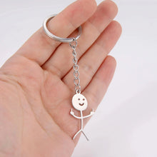 Load image into Gallery viewer, Teamer Funny Middle Finger Stickman Keychain 2025 Cute Trend School Bag Car Key Pendant Couple New Trinket Gift Keyring
