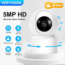 Load image into Gallery viewer, 5MP HD IP Camera Smart Auto Tracking Indoor Baby Monitor Wifi Surveillance Camera Security Home Night Vision Video Two-Way Audio

