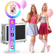 Load image into Gallery viewer, Portable iPad Photo Booth for 10.2-13in ipad with APP/Remote Control Photobooth Machine for Wedding Party Events Free logo
