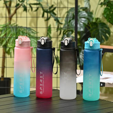 Load image into Gallery viewer, 800ML Large Capacity Sports Water Bottle | Leak-Proof BPA-Free Plastic Jug with Straw &amp; Rope for Gym, Outdoor &amp; Travel
