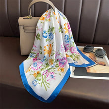 Load image into Gallery viewer, Luxury Satin Silk Square Scarf – Shawl, Hijab &amp; Fashion Wrap 2023
