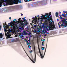 将图片加载到图库查看器，Multi-Shape 3D Flat Bottom Nail Rhinestones - Colorful AB Crystal Gems for DIY Manicure &amp; Crafts
