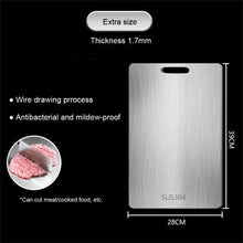 Load image into Gallery viewer, 316 Stainless Steel Chopping Board – Thickened Double-Sided Antibacterial Cutting Board for Kitchen &amp; Dough Kneading
