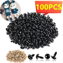 Load image into Gallery viewer, Black Plastic Safety Eyes - 5-20mm (50/100PCS) for DIY Toys, Amigurumi &amp; Crafts
