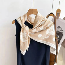 Load image into Gallery viewer, 90x90cm Square Silk-Feel Scarf – Luxury Women’s Shawl &amp; Head Wrap
