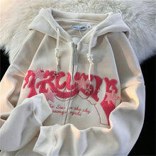 Load image into Gallery viewer, Women’s Y2K Embroidered Zip-Up Hoodie – Fashionable Autumn Long Sleeve Streetwear Top
