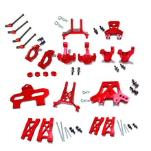 将图片加载到图库查看器，New Metal Upgrade Parts Kit Caster Block Steering Blocks Suspension Arm For Traxxas Latrax Teton 1/18 RC Car Red Parts

