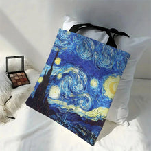 Load image into Gallery viewer, Van Gogh Canvas Bag – Starry Night &amp; Sunflower Oil Painting Handbag
