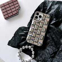 Load image into Gallery viewer, Luxury Gold Plating Electroplated Bracelet Cute Compatible with iPhone Diamond Case Luxury Sparkle Glitter Rhinestone  Phone Case For iPhone 14 13 Promax 11 12 Pro Max Mini Xs Max XR 8 7 Plus Mirror Cover
