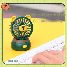 将图片加载到图库查看器，Creative Cartoon Bear Desktop Mini Fans Big Wind Desktop Portable USB Charging Handheld Fan Portable Air Conditioning Handheld Cooling Fan Charging Usb Fan Portable Handheld Fan
