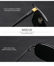 Load image into Gallery viewer, BARCUR Polarized Sunglasses for Men – Trendy UV400 Gradient Lens Oval Comfortable Frame Sports Driving Hiking Fishing Outdoor Fashion Eyewear with Durable Stainless Steel Frame – Casual Apparel Accessory Gift for Him
