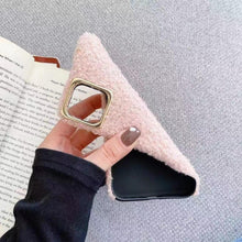 Load image into Gallery viewer, Fashion Teddy Plush Soft Phone Case for iPhone 13 12 11 Pro Max XS Max XR X SE Furry fluffy Warm Cover for iPhone 6 7 8 Plus Furry Plush Design Soft Silicone Bumper Fashion Fluffy Fur Warm Protective Back Cover
