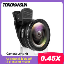 将图片加载到图库查看器，Macro lens for Nails Mobile Phone Lens 0.45X Wide Angle Lens &amp; 12.5X Macro HD Camera Lens Universal for iPhone Android Phone
