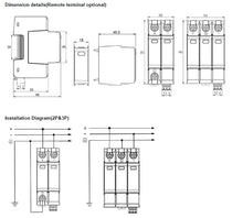 Load image into Gallery viewer, GEYA GSP9 Photovoltaic DC SPD 2P 600V 1000V 20KA~40KA Surge Protector Protective Device Lightning Protection Din Rail T1+T2
