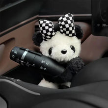 Load image into Gallery viewer, Car Cute Bowknot Panda Wiper Turn Signal Switch Ornaments Plush Decor Auto Interior Accessories
