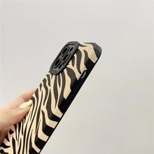 将图片加载到图库查看器，Luxury Zebra Pattern PU Leather Phone Case for iPhone 7 8 Plus X XR XS 11 12 13 14 Pro Max Soft Silicon Cover Girl Black White Zebra Print Phone Cover Black Soft Leather Black White Case For iPhone
