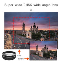 将图片加载到图库查看器，Macro lens for Nails Mobile Phone Lens 0.45X Wide Angle Lens &amp; 12.5X Macro HD Camera Lens Universal for iPhone Android Phone
