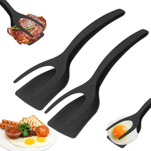 Load image into Gallery viewer, 2-in-1 Grip Flip Spatula Tongs - Non-Stick Nylon Egg Flipper &amp; Cooking Tool
