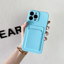 Load image into Gallery viewer, Soft Silicone Phone Case For iPhone 14 13 Pro Max 13 Mini 14Pro Wallet Card Holder Cover Silicone Case for Women Girls Anti-Scratch Soft Lining Protective Case
