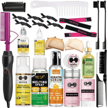 Load image into Gallery viewer, GOIPLE Electric Hot Comb Fast Heating Straightener Curling Iron Curler Brush Styling Tools for Hair Care Lace Wig Styling Set
