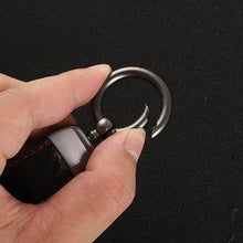Load image into Gallery viewer, Leather Carbon Fiber Car Rings Keychain Zinc Alloy Keyrings For Hyundai Tiburon Coupe T Logo car Accessories

