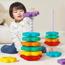 将图片加载到图库查看器，Baby Rotating Rainbow Tower Montessori Stacking Toy
