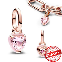 Load image into Gallery viewer, Sparkling Star Mini Dangle Charm - 925 Sterling Silver Green Heart Charm for Me Bracelet, Zircon &amp; Crystal Accent, Customizable Girl Party Jewelry
