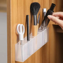 Load image into Gallery viewer, Mini Storage Box 3-Grid Plastic Makeup Brush Lipstick Storage Multi-Functional Desk Organizer for Home Kitchen Bathroom
