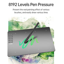 Load image into Gallery viewer, VINSA T1161 Graphics Drawing Tablet Ultra-thin Stylus 8 Pen Nibs Art Creation Sketch with 8192 Levels Pressure Battery-free
