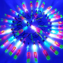 Load image into Gallery viewer, 10pcs LED Light Rockets – Flying Toys with Slingshot Launchers
