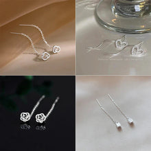 Load image into Gallery viewer, Long Tassel Heart Drop Earrings – Gold &amp; Silver Korean Fashion Jewelry
