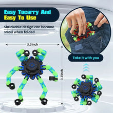 将图片加载到图库查看器，4PCS Glow-in-the-Dark Fidget Spinners – Deformable Robot Sensory Toys for Kids &amp; Adults | Stress Relief Fingertip Gyro Party Favors

