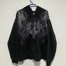 Load image into Gallery viewer, Women’s Y2K Fleece Zip-Up Hoodie – Streetwear Hip Hop Punk Style Loose Sweatshirt for All Seasons
