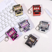 Load image into Gallery viewer, Mini Gambling Slot Machine Key Chains Creative Arcade Pocket Fruit Lucky Jackpot Gadget Antistress Toy Funny Games Keychain Ring
