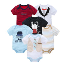 Load image into Gallery viewer, 3/6 PCS Baby Cotton Bodysuits Set Short Sleeve Summer Outfits for Newborn Boys &amp; Girls 0–12 Months

