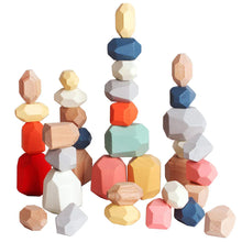 Load image into Gallery viewer, Wooden Sorting Stacking Rocks Montessori Toy
