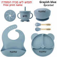 Load image into Gallery viewer, Silicone Baby Feeding Plate Set with Suction Bowl
