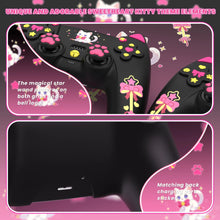 Load image into Gallery viewer, PlayVital Silicone Cover w/Joystick Caps and Sticker for ps5 Controller,  for ps5 Charging Dock - Sweetheart Kitty Black
