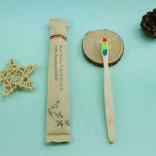 Load image into Gallery viewer, Natural Colorful Toothbrush Eco Soft Bristle Bamboo Toothbrush Bamboo Charcoal Vegan Tooth Dental Oral Care Plastic Free 10Pcs

