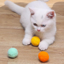 Load image into Gallery viewer, 12Pcs/lot Funny Cat Toys Stretch Plush Ball Toys for Cats Colorful Interactive Cat Pom Pom Kitten Toy Pet Supplies  Plush Balls for Training and Kitten Play
