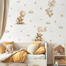 将图片加载到图库查看器，Pink Cartoon Bear Wall Stickers for Kids &amp; Nursery Room Decor
