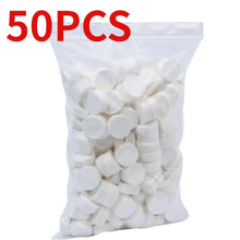 Load image into Gallery viewer, 50pcs Disposable Compressed Towel Coin Tissue Travel Portable Mini Compressed Towel For Outdoor Travel BBQ Camping Face Wipes
