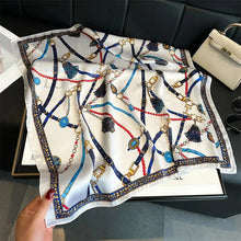 Load image into Gallery viewer, Four Seasons Print Silk Scarf – 70x70cm Luxury Headband &amp; Shawl

