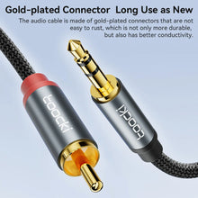 将图片加载到图库查看器，Toocki Jack 3.5 to 2 RCA Aux Cable 3.5mm Jack to 2RCA Male Splitter Audio Wire for TV PC Amplifier Home Theater DVD Speaker Cord
