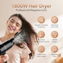 Load image into Gallery viewer, Sejoy 1800W Electric Hair Dryer 110v Hair Dryer Personal Hair Care Styling Negative Ion Tool Constant Anion Hair Dryers
